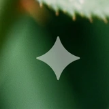 Close-up of the Gemini sparkle logo being removed — original with watermark